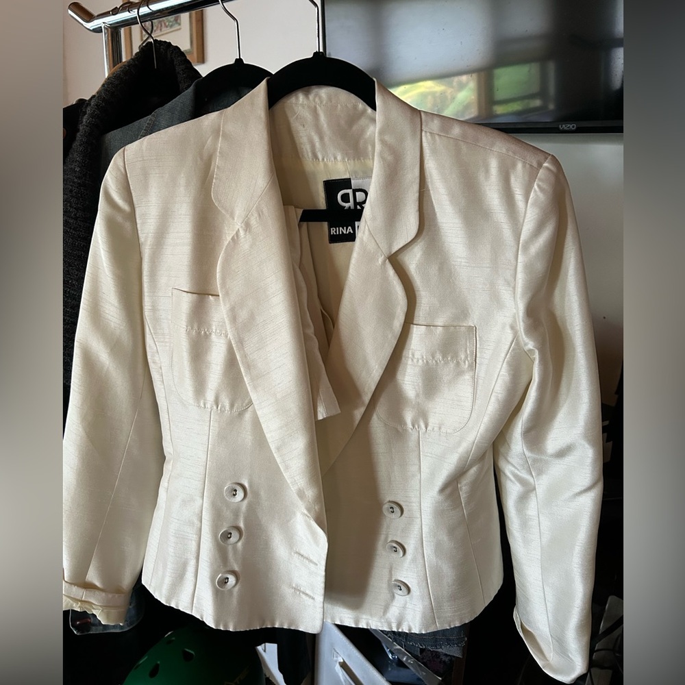 White original silk vintage top